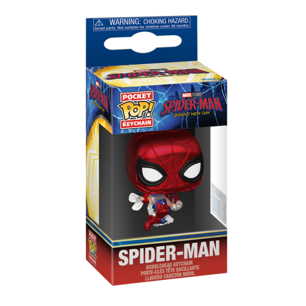 FUNKO POP! Vinyl Schlüsselanhänger MARVEL Spider-Man Brand New Day Spider-Man Metallic 4cm